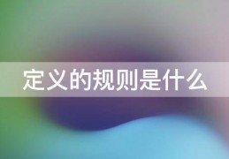 [定义是什么]定义的规则是什么