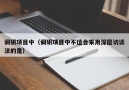 调研项目中（调研项目中不适合采用深层访谈法的是）