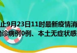 [乌鲁木齐最新消息疫情]新疆乌鲁木齐截止9月23日11时最新疫情消息今天实时数据通报：新增本土确诊病例0例、本土无症状感染者2例
