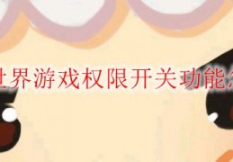 迷你世界游戏权限开关功能怎么样
