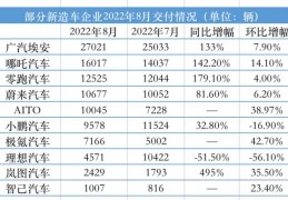 [8月成绩单出炉]新造车企业8月成绩单出炉：“创二代”们反击，理想等新势力掉队